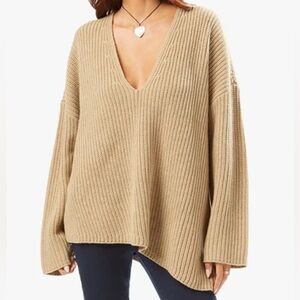 WeWoreWhat Tan V-Neck Sweater